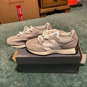 New Balance Light Gray and White Sneakers